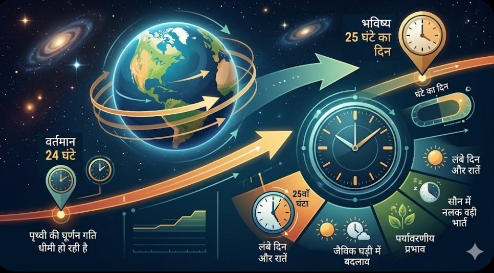 धीमी पड़ रही है पृथ्वी की रफ्तार, भविष्य में 25 घंटे का होगा एक दिन
